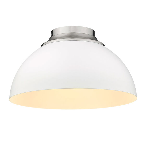 Zoey Pewter and Matte White Three-Light Flush Mount, image 1